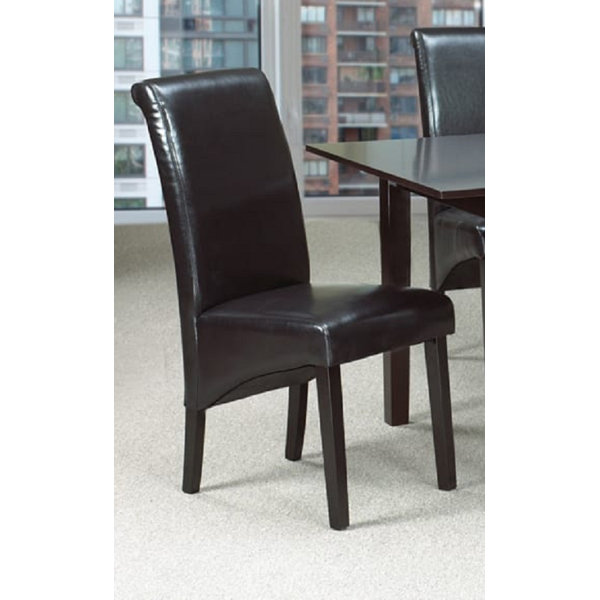 Latitude Run® Leather Upholstered Parsons Chair in Espresso Wayfair.ca
